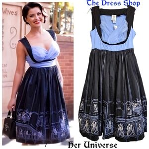 NWT Disneys Haunted Mansion Her Universe The Dress Shop Blue/Black Dress